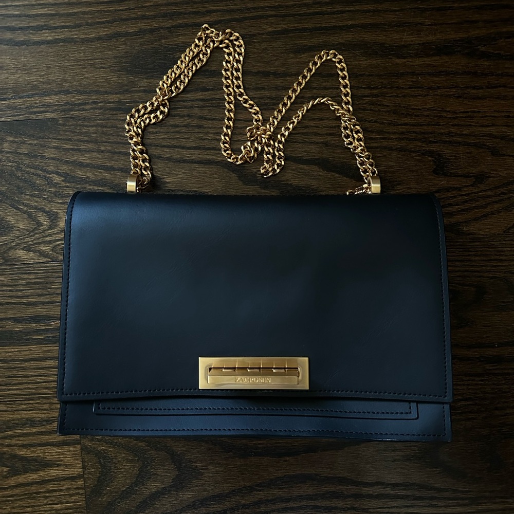 Zac Posen Black Leather Chain Bag